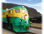 Railroad train in Skagway Alaska